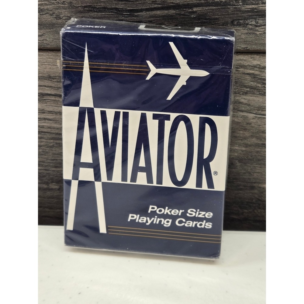 Aviator Poker Size Playing Cards Blue Deck 914 USPCC Made in USA New Sealed‎